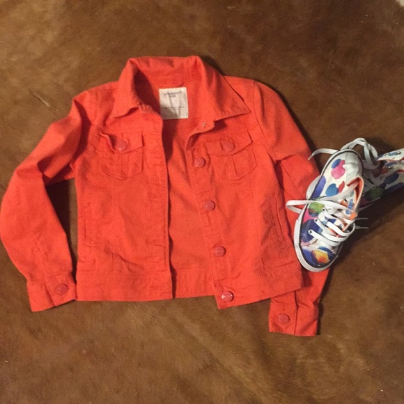 mango red denim jacket
